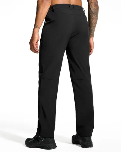 Vista 2 de ISEEGZ Pantalones de senderismo para hombre, para nieve, esquí, senderismo, invierno, forro polar, impermeable, aislante, cremallera, pierna inferior