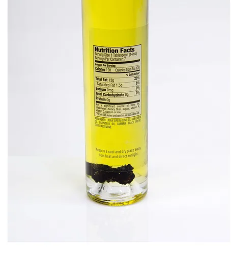 Vista 2 de Aceite de trufa negra, súper concentrado, totalmente natural, aderezo para ensaladas de condimentos de comida gourmet, aceite de trufa, 3.38 onzas