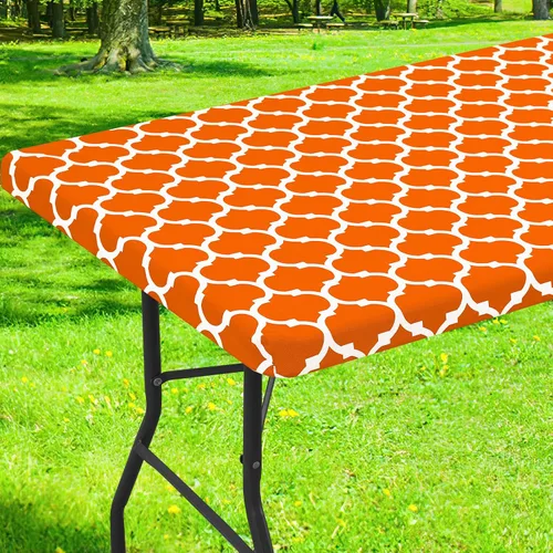 Vista 42 de Smiry Mantel cuadrado para mesa de pícnic, manteles de camping impermeables elásticos ajustables, protector de mantel de vinilo con respaldo de Gris
