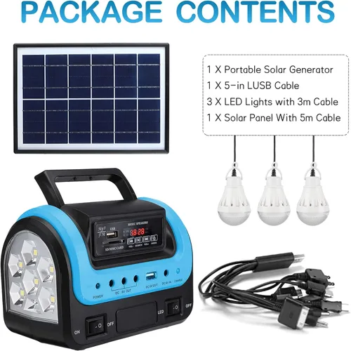 Vista 7 de Generador solar, estación de energía portátil con panel, fuente de banco de energía portátil con linterna, generador de emergencia alimentado por
