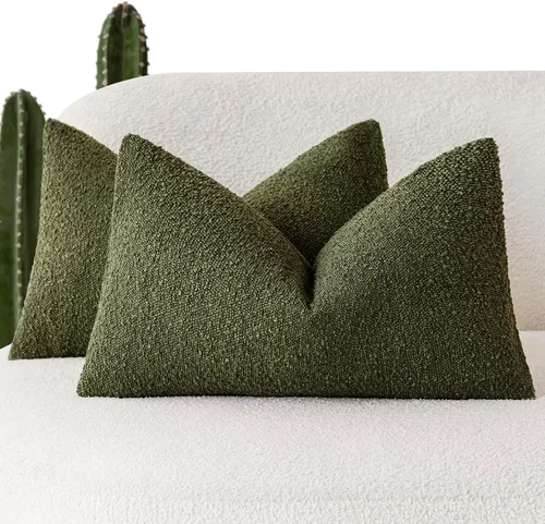 Vista 50 de Foindtower - Juego de 2 fundas decorativas de textura de bucle, fundas de almohada acentuadas, fundas de cojín sólidas, neutrales, para sofá, silla