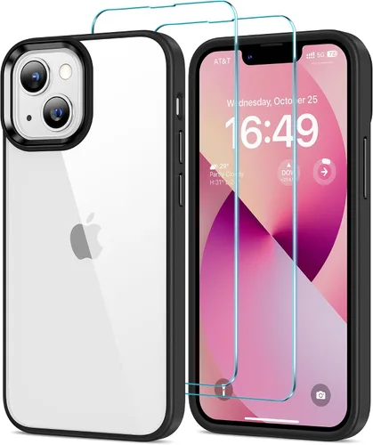 Vista 40 de HOOMIL Funda para iPhone 11 con 2 protectores de pantalla de vidrio templado, no amarillea, protección contra caídas, arañazos, transparente, parte
