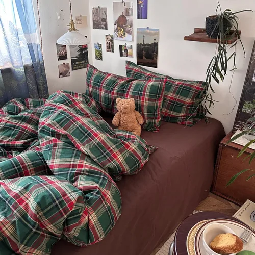Vista 380 de mixinni Juego de funda de edredón vintage a rayas, tamaño twin, juego de ropa de cama de 3 piezas, 100% algodón lavado, suave y transpirable, funda
