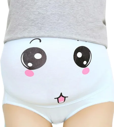 Vista 2 de Cotton Whisper 3 paquetes de pantys ajustables con estampado de sonridad de embarazo maternidad