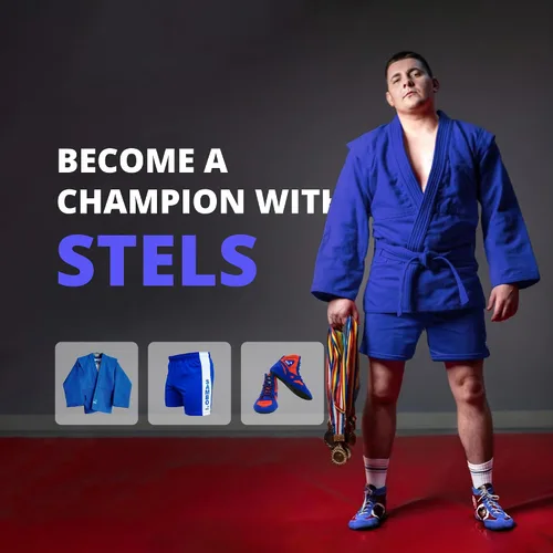 Vista 6 de STELS Chaqueta Sambo Ropa europea de artes marciales 100% algodón certificado FIAS Uniforme de artes marciales de Sambo