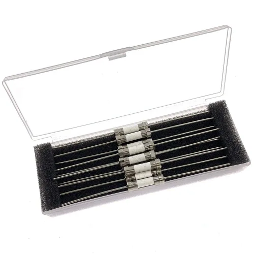 Vista 2 de 10 unidades de fusible de cerámica axial de plomo T10AH250V 5 x 20 mm / 0.2" x 0.79", retardo de tiempo de soplado lento, 10 AMP 250 V, fusibles