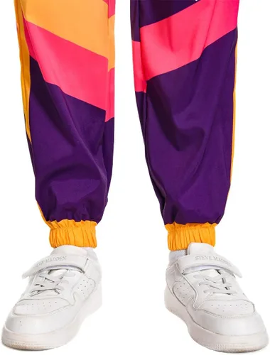 Vista 5 de Conjunto deportivo de los años 80 para niños, disfraz de hip hop, parte superior y pantalones, ropa deportiva de baile retro