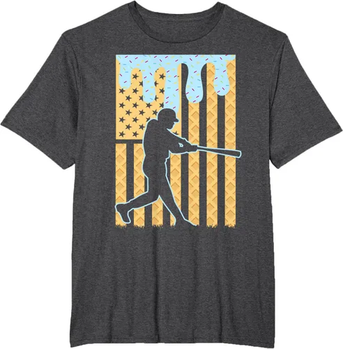 Vista 66 de Camiseta de béisbol Drip Boys Dripping Ice Cream Baseball American Flag, Negro -, Pequeña