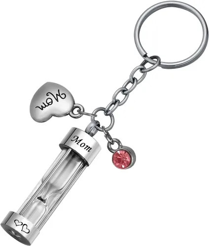 Vista 34 de Llavero de reloj de arena para cenizas, colgante de urna conmemorativa, recuerdo de cremación, joyería para tía, Aunt