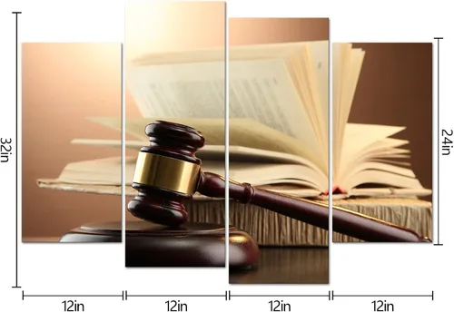 Vista 5 de VVOVV Wall Decor Justicia Legal Imágenes Abogados Decoración de Oficina Ley Temática Pintura Lienzo Arte de Pared Impresiones Giclée Estirado