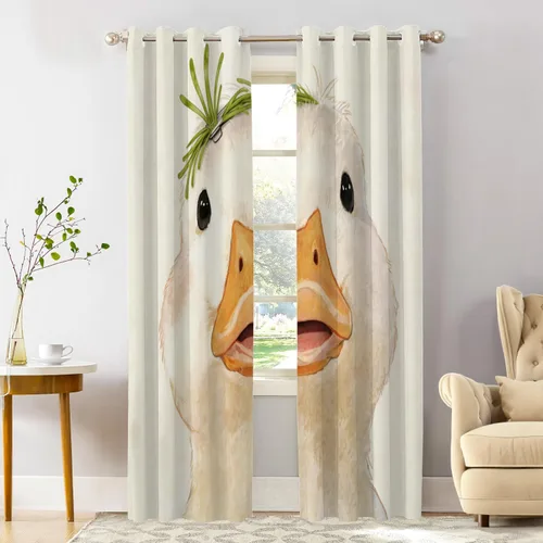 Vista 66 de Shrahala Cortinas opacas con patrón floral Art Nouveau, delicado diseño de vid y flores, cenefa de cocina con bloqueo de luz y bolsillo para barra