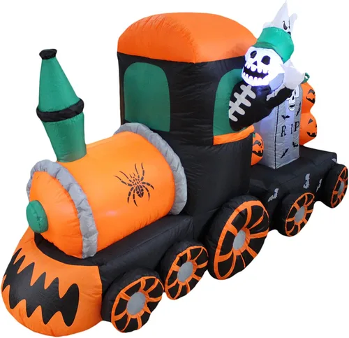 Vista 3 de 7 pies de largo Halloween esqueleto inflable en tren 2013 decoración para patio