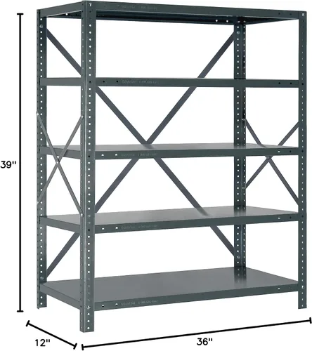 Vista 60 de Quantum QSBU-245BK Heavy Duty Shelving Unit with (7) Shelves and (24) QUS245 Black Bins for Garage Warehouse Storage Distribution 400 lb Load