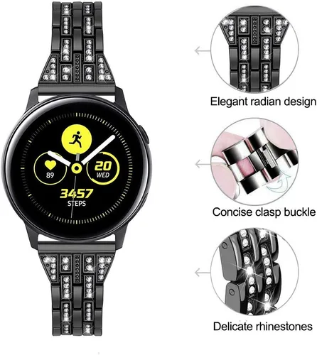 Vista 3 de Correa compatible con Samsung Galaxy Watch 6/6 Classic/Galaxy Watch 5/5 Pro / 4/4 Classic/Active 2, correa de repuesto de metal de acero