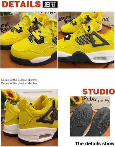 Vista 6 de Hoaeiewds Zapatos de baloncesto retro de moda de tendencia para niños grandes, zapatos deportivos para niños casuales al aire libre, zapatillas