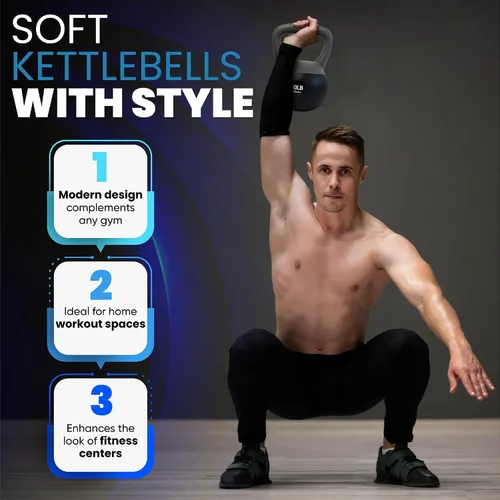 Vista 6 de Bintiva Soft Kettlebell Sets for Women and Men -Color Coded Kettle Bell Set