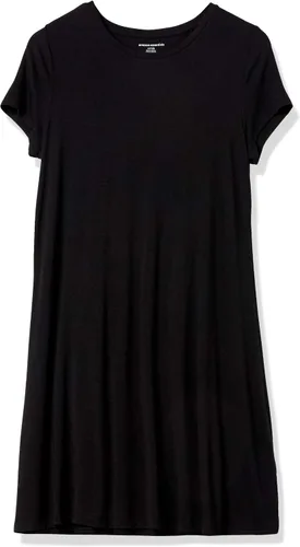 Vista 10 de Tienda Essentials - Vestido de manga corta con vuelo y con cuello redondo para mujer (disponible en talla extragrande)