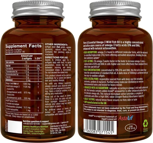 Vista 7 de Igennus - Aceite de pescado silvestre Omega-3 de alta absorción, 1360 mg y paquete de péptidos de colágeno hidrolizados avanzados, 1000 mg de EPA