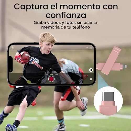 Vista 5 de Memoria MFi para iPhone de 128 GB, copia de seguridad de Morandi Rosa