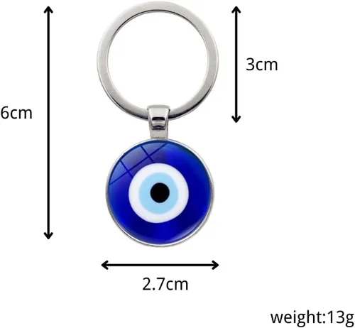 Vista 2 de tenghong2021 Llavero con dije de ojo malvado para mujeres y hombres, amuleto de protección colorido de buena suerte para llaves