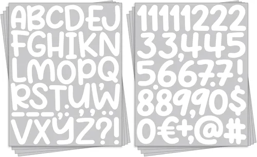 Vista 13 de 840 calcomanías de letras de 16 hojas, calcomanías grandes de letras del alfabeto y números de 2 pulgadas, calcomanías de vinilo autoadhesivas
