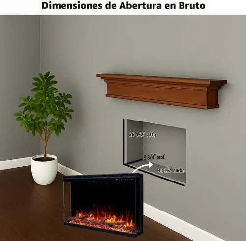 Vista 13 de Touchstone Sideline Infinity Pro Chimenea Eléctrica Inteligente de 3 Lados de 40" Habilitada para WiFi - 80064 - Empotrada - 6 Colores de Llama