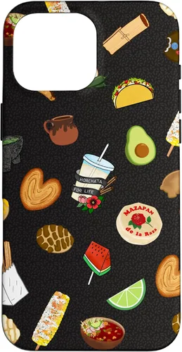 Vista 18 de Funda para iPhone 14 Pro Black Antojitos Mexican Food Latino Tacos Pan Dulce