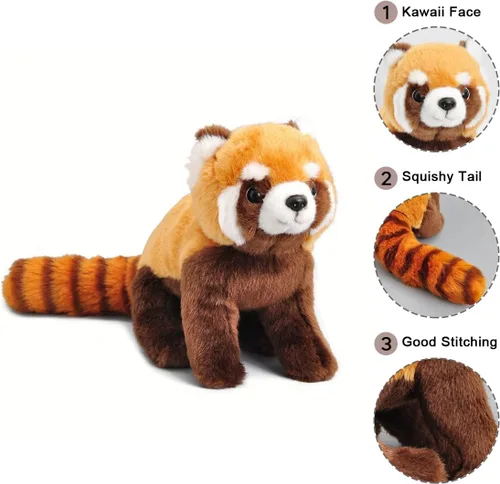 Vista 2 de Juguete de peluche Ailurus Fulgens de 19.7 pulgadas con panda rojo