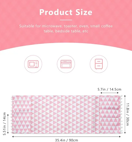 Vista 2 de Funda para horno de microondas, protector de máquina de algodón, a prueba de polvo, funda decorativa para electrodomésticos de cocina con bolsillos