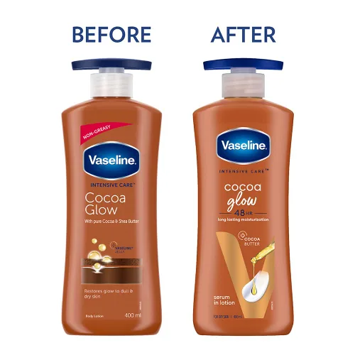 Vista 8 de Vaseline Intensive Care Cocoa Glow Loción Corporal, 13.5 fl oz Loción Hidratante