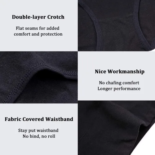 Vista 4 de wirarpa Womens High Waisted Cotton Underwear Soft Full Briefs Ladies Breathable Panties Multipack
