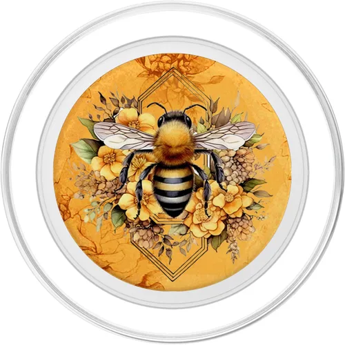 Vista 2 de Flor Amarilla Abejorro Abejorro Miel Apicultor Abeja Abeja PopSockets MagSafe PopGrip para iPhone