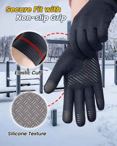 Vista 4 de FEWTUR Winter Gloves for Men Women Cold Weather - Touchscreen Gloves for Running