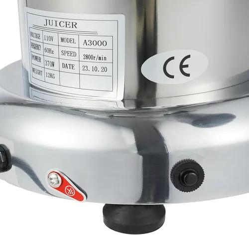 Vista 7 de Extractor de jugo eléctrico de 370 W 110 V Máquina extractor de jugo comercial Extractor de jugo de acero inoxidable de frutas Extractor de jugo