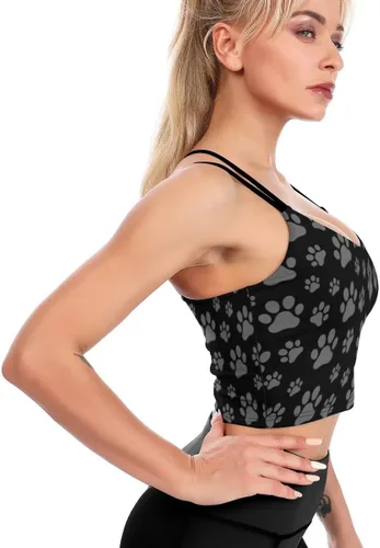 Vista 6 de Workout Tops for Women Padded Sports Bra Crop Top Camisole Yoga Tank Top with Built in Bra Activewear Fitness Gym