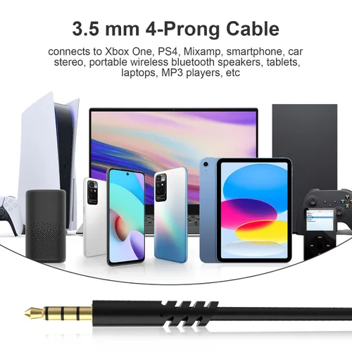 Vista 6 de Zosvoses Cable de auriculares A50 con modos A & B, control de volumen de silencio en línea y micrófono compatible con Astro A50, A40 TR, A40, A30