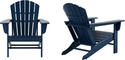 Vista 34 de WestinTrends Dylan - Silla Adirondack para exteriores (juego de 2), color blanco