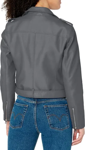 Vista 3 de Levi's Chaqueta de moto de piel sintética con cinturón para mujer (talla regular y grande)