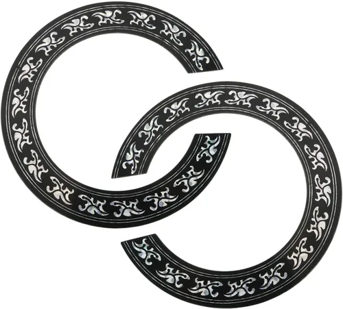 Vista 3 de E-outstanding 2 calcomanías autoadhesivas para guitarra con incrustaciones de roseta, para repuesto de piezas de guitarra clásica, 39 pulgadas