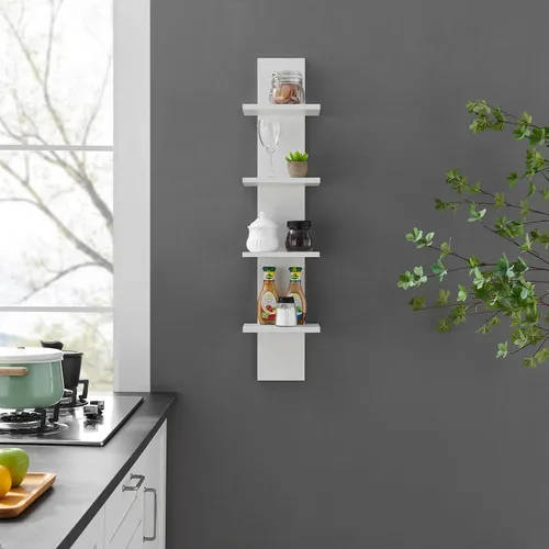 Vista 5 de Danya B. Arica Utility Column - Estantes de pared de 4 niveles (blanco)