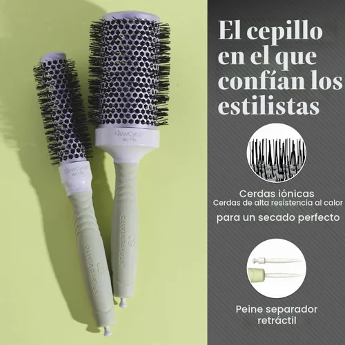 Vista 4 de Olivia Garden NewCycle Round Thermal Hair Brush (not Electrical) with Ceramic Barrel, Ionic Technology and Made from 100% Recycled