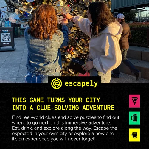 Vista 3 de Escapely Caja de aventura caza de misterio para múltiples jugadores Juego de rompecabezas interactivo para adultos y familiares para tu ciudad