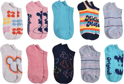 Vista 2 de Disney Calcetines invisibles para mujer, paquete de 10, retro, 9-11, Retro