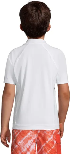 Vista 3 de Lands' End B SS Solid Rash Guard White Kids Husky XL, Blanco