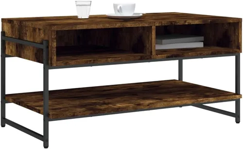 Vista 4 de Coffee Table Smoked Oak 35.4"x19.7"x17.7" Engineered Wood Mesas Para Sala Side Tables Living Room Mesa De Centro Para Sala Mesas De Centro Para Sala