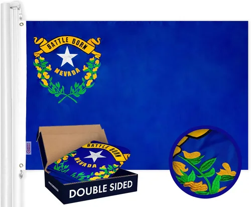 Vista 20 de G128 Bandera del Estado de Alabama 3 x 5 pies Serie Double ToughWeave de doble cara con costura de 210D de poliéster Rayas cosidas
