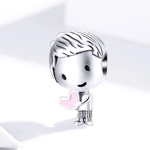 Vista 7 de VINWOS Colgante de plata de ley 925 con cuentas de plata de ley 925 para niñas y niños niños Metal Diamantes de imitación