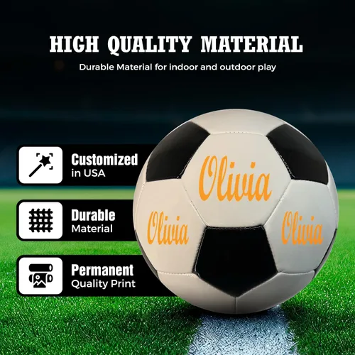 Vista 6 de Balón de fútbol personalizado con nombre o texto, tamaños 3, 4 o 5, regalos de fútbol personalizados de estilo clásico para hijo, hija, niño o niña