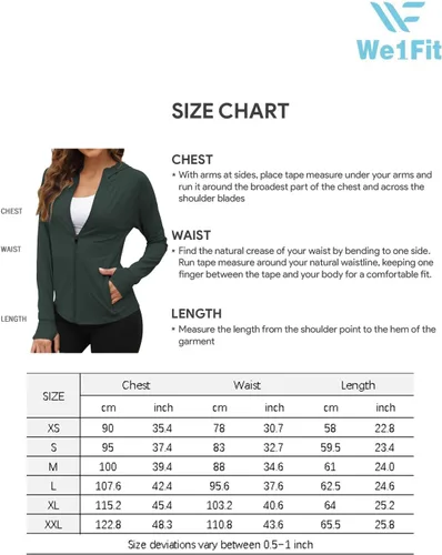 Vista 7 de We1Fit Chaqueta de protección solar UPF 50+ para mujer, sudadera con capucha para senderismo, correr, atlética