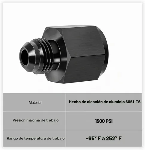 Vista 3 de 8 AN hembra -6 AN macho Adaptador reductor de montaje de tabique hermético de llamarada 8AN a 6AN